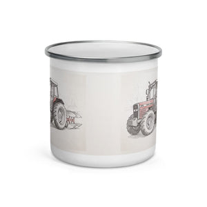 Furrow & Fields Massey Ferguson 375 Pencil Sketch | Enamel Mug Quality Farmers Merch