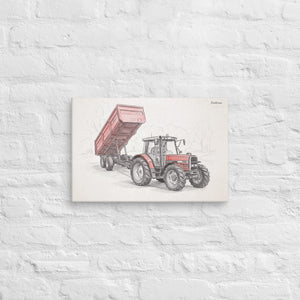 Furrow & Fields Massey Ferguson 6180 Pencil Sketch | Canvas Quality Farmers Merch