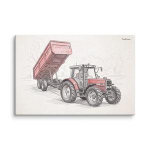 Furrow & Fields Massey Ferguson 6180 Pencil Sketch | Canvas Quality Farmers Merch