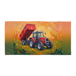Furrow & Fields Massey Ferguson 6180 Splash Art | Beach Towel Quality Farmers Merch