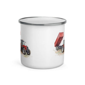 Furrow & Fields Massey Ferguson 6180 Watercolor | Enamel Mug Quality Farmers Merch