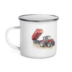 Furrow & Fields Massey Ferguson 6180 Watercolor | Enamel Mug Quality Farmers Merch