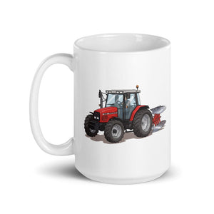 Furrow & Fields Massey Ferguson 6255 Illustration | White Glossy Mug Quality Farmers Merch