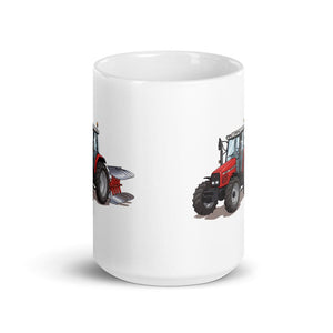 Furrow & Fields Massey Ferguson 6255 Illustration | White Glossy Mug Quality Farmers Merch