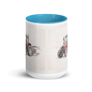 Furrow & Fields Massey Ferguson 6255 Pencil Sketch | 15 oz Mug with Color Inside Quality Farmers Merch