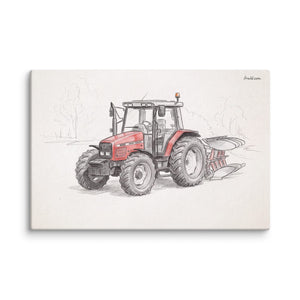 Furrow & Fields Massey Ferguson 6255 Pencil Sketch | Canvas Quality Farmers Merch
