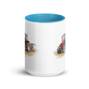 Furrow & Fields Massey Ferguson 6255 Watercolor | 15 oz Mug with Color Inside Quality Farmers Merch