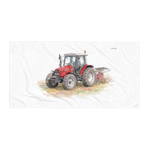 Furrow & Fields Massey Ferguson 6255 Watercolor | Beach Towel Quality Farmers Merch