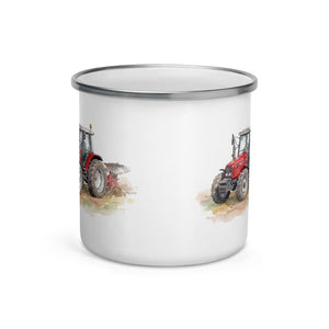 Furrow & Fields Massey Ferguson 6255 Watercolor | Enamel Mug Quality Farmers Merch