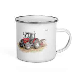 Furrow & Fields Massey Ferguson 6255 Watercolor | Enamel Mug Quality Farmers Merch