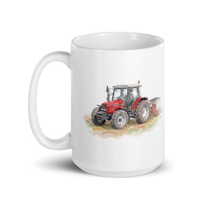 Furrow & Fields Massey Ferguson 6255 Watercolor | White Glossy Mug Quality Farmers Merch