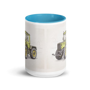 Furrow & Fields Mercedes-Benz MB-trac 1100 Pencil Sketch | 15 oz Mug with Color Inside Quality Farmers Merch