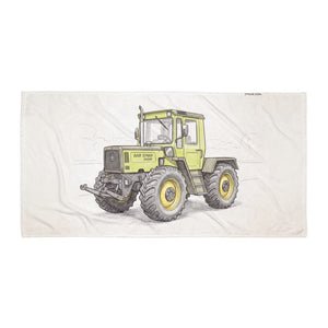 Furrow & Fields Mercedes-Benz MB-trac 1100 Pencil Sketch | Beach Towel Quality Farmers Merch