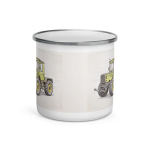 Furrow & Fields Mercedes-Benz MB-trac 1100 Pencil Sketch | Enamel Mug Quality Farmers Merch