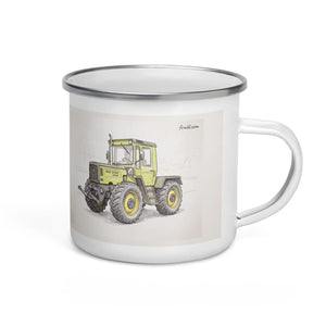 Furrow & Fields Mercedes-Benz MB-trac 1100 Pencil Sketch | Enamel Mug Quality Farmers Merch