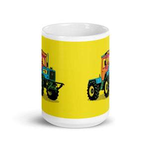 Furrow & Fields Mercedes-Benz MB-trac 1100 Pop Art | White Glossy Mug Quality Farmers Merch