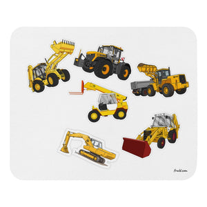 Furrow & Fields Mouse Pad JCB Mouse Pad No. 2 | White Background Quality Farmers Merch