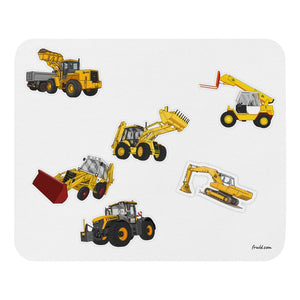 Furrow & Fields Mouse Pad JCB Mouse Pad No. 5 | White Background Quality Farmers Merch