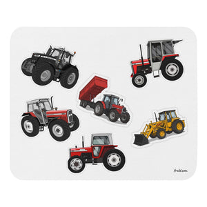 Furrow & Fields Mouse Pad Massey Ferguson Mouse Pad | White Background Quality Farmers Merch
