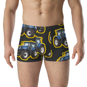 Furrow & Fields Boxer Briefs New Holland T7.225 Big Print Boxer Briefs – Charcoal Quality Farmers Merch