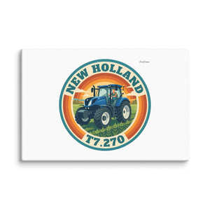 Furrow & Fields New Holland T7.270 Retro Badge | Canvas Quality Farmers Merch