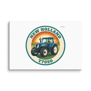Furrow & Fields New Holland T7050 Retro Badge | Canvas Quality Farmers Merch