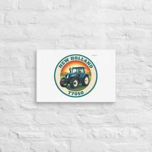 Furrow & Fields New Holland T7050 Retro Badge | Canvas Quality Farmers Merch