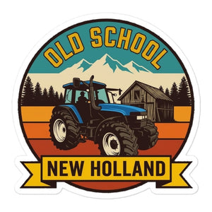 Furrow & Fields New Holland TM 135 OLD SCHOOL NEW HOLLAND Outdoor | Bubble-free stickers Quality Farmers Merch