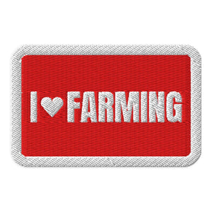 Furrow & Fields Patch I Love Farming | Embroidered Patch Quality Farmers Merch