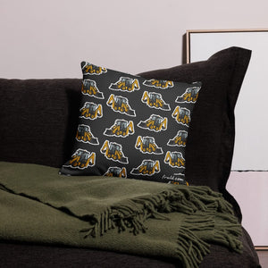 Furrow & Fields Pillow Case JCB 1CX Pillow Case – Charcoal Quality Farmers Merch