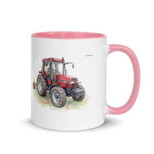 Furrow & Fields Pink / 11 oz Case IH 4240 XL Pro Watercolor | Mug with Color Inside Quality Farmers Merch