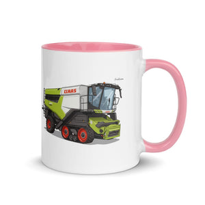 Furrow & Fields Pink / 11 oz CLAAS Lexion 8600 TerraTrac | Mug with Color Inside Quality Farmers Merch