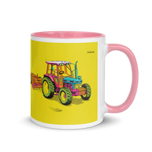Furrow & Fields Pink / 11 oz Ford 7810 Generation III Pop Art | Mug with Color Inside Quality Farmers Merch