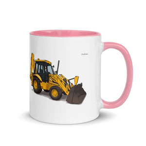 Furrow & Fields Pink / 11 oz JCB 3CX Sitemaster Plus | Mug with Color Inside Quality Farmers Merch
