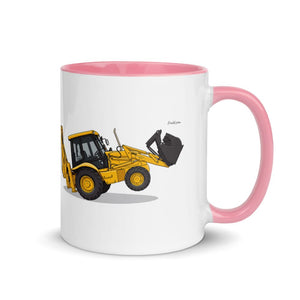 Furrow & Fields Pink / 11 oz JCB 3CX Sitemaster SRS | Mug with Color Inside Quality Farmers Merch