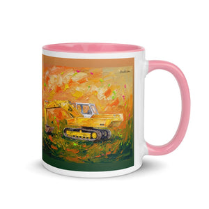 Furrow & Fields Pink / 11 oz JCB 806 Splash Art | Mug with Color Inside Quality Farmers Merch