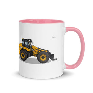 Furrow & Fields Pink / 11 oz JCB TM420 | Mug with Color Inside Quality Farmers Merch