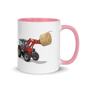 Furrow & Fields Pink / 11 oz Massey Ferguson 3070 Autotronic | Mug with Color Inside Quality Farmers Merch