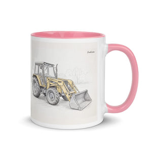 Furrow & Fields Pink / 11 oz Massey Ferguson 50E Pencil Sketch | Mug with Color Inside Quality Farmers Merch