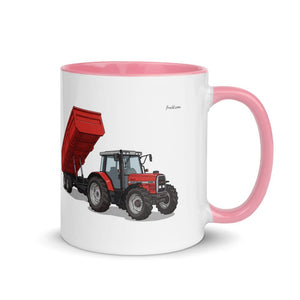 Furrow & Fields Pink / 11 oz Massey Ferguson 6180 | Mug with Color Inside Quality Farmers Merch