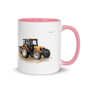 Furrow & Fields Pink / 11 oz Renault Ceres 340X Watercolor | Mug with Color Inside Quality Farmers Merch