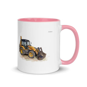 Furrow & Fields Pink / 11 oz Terex 860 Elite Watercolor | Mug with Color Inside Quality Farmers Merch