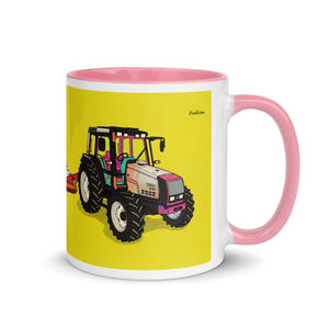 Furrow & Fields Pink / 11 oz Valtra 6750 Pop Art | Mug with Color Inside Quality Farmers Merch