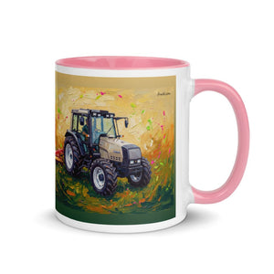 Furrow & Fields Pink / 11 oz Valtra 6750 Splash Art | Mug with Color Inside Quality Farmers Merch