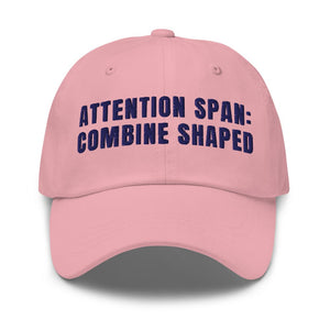 Furrow & Fields Pink Attention Span: Combine Shaped | Classic Dad Hat Quality Farmers Merch