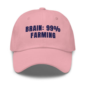 Furrow & Fields Pink Brain: 99% Farming | Classic Dad Hat Quality Farmers Merch