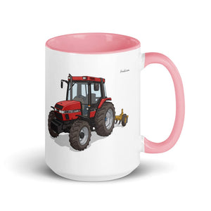 Furrow & Fields Pink Case IH 4240 XL Pro Illustration | 15 oz Mug with Color Inside Quality Farmers Merch