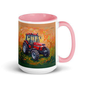 Furrow & Fields Pink Case IH 4240 XL Pro Splash Art | 15 oz Mug with Color Inside Quality Farmers Merch