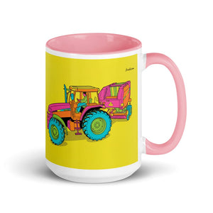 Furrow & Fields Pink Case IH Maxxum MXM130 Pop Art | 15 oz Mug with Color Inside Quality Farmers Merch