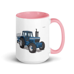 Furrow & Fields Pink Ford 9700 Illustration | 15 oz Mug with Color Inside Quality Farmers Merch